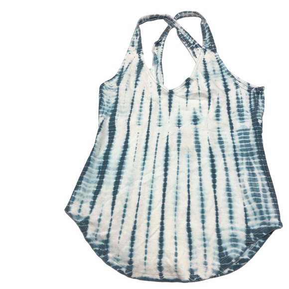 Chaser Vintage Rib Cross Back VNeck Shirttail Tank Size M - Picture 6 of 9